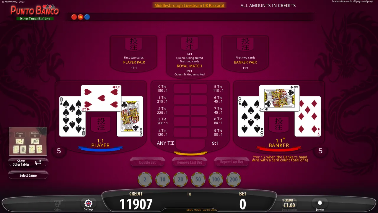 Electronic Baccarat screenshot 1