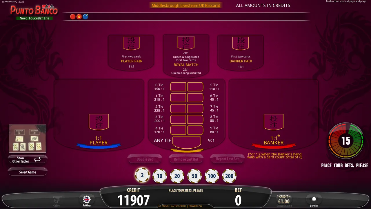 Electronic Baccarat screenshot 2